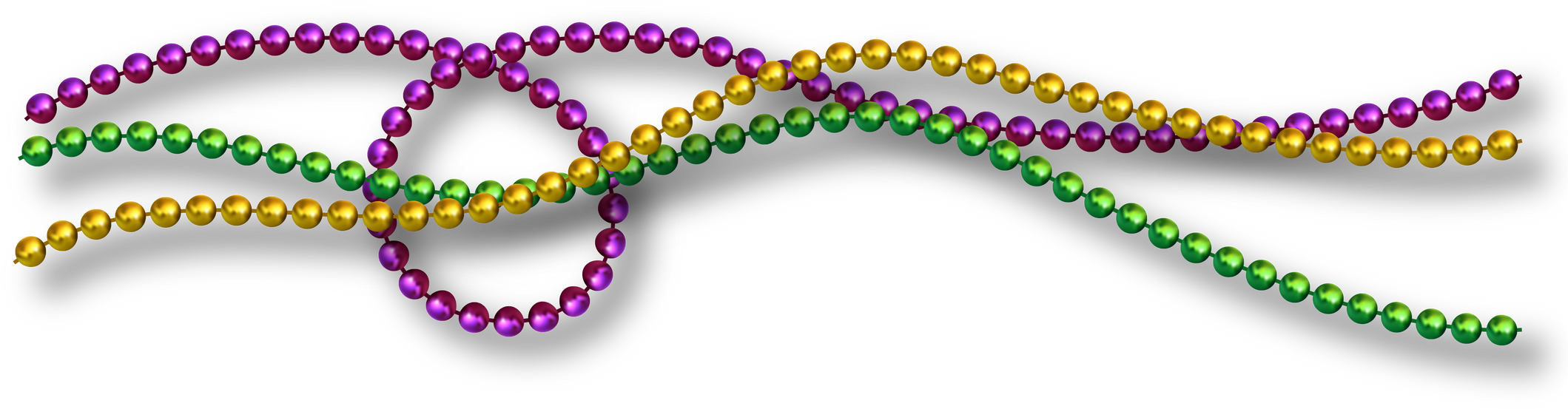 Mardi Gras Beads in Traditional Colors Cutout